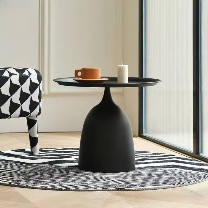 mid century side table in living room