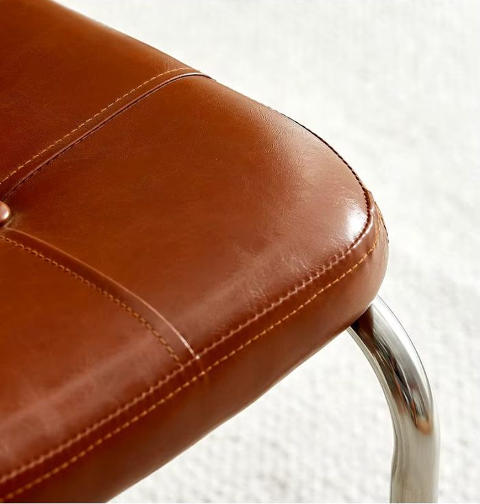 close up of leather chair