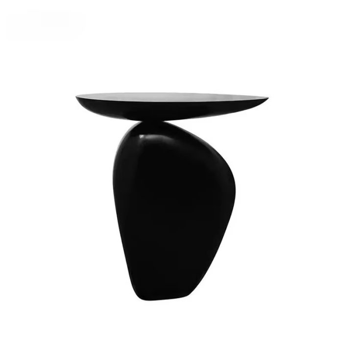 white background of black contemporary side table