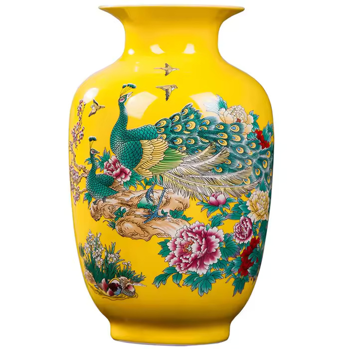 yellow chinese cermaic vase