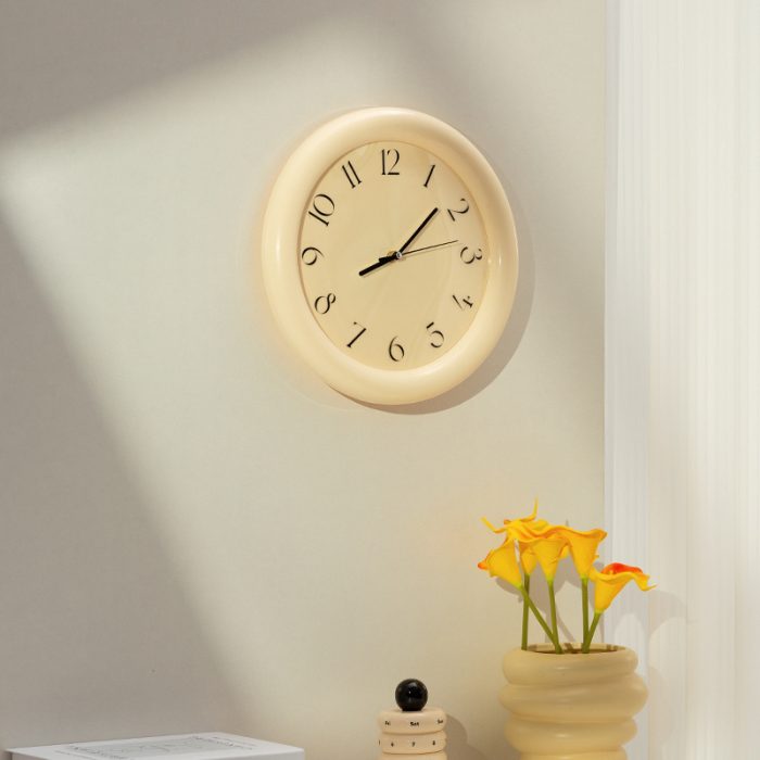 beige wall clock