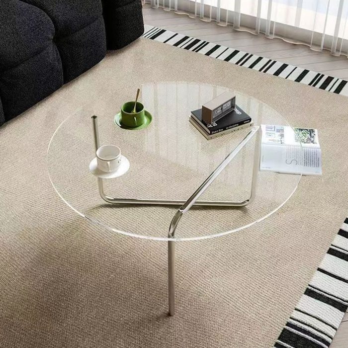 round modern glass coffee table