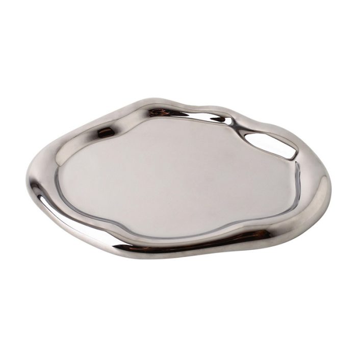 decorative tray chrome metal