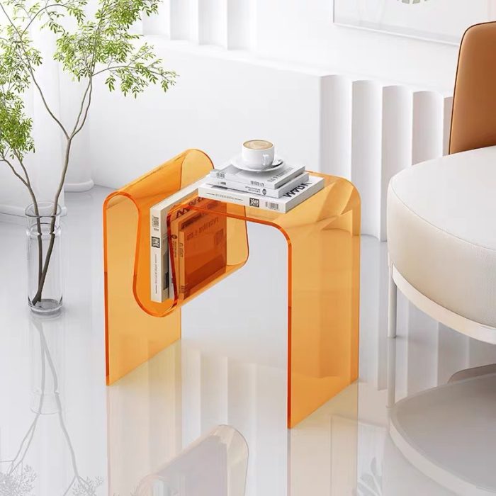 orange acrylic side table